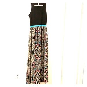 Fun print cotton maxi dress